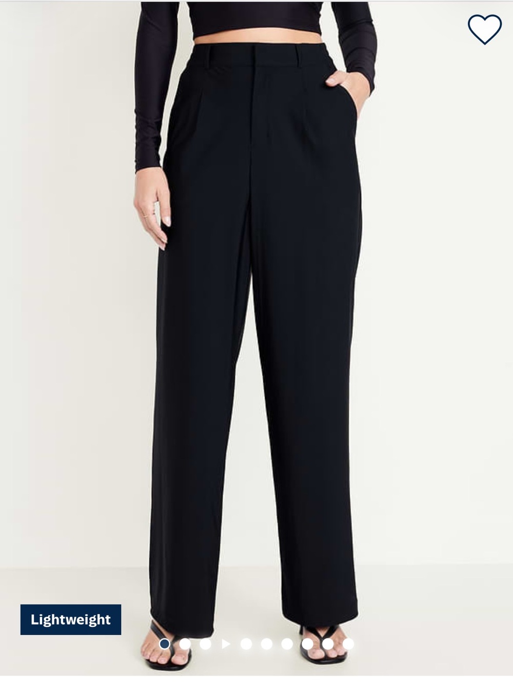 Old Navy Sleektech Black High-Rise Wide-Leg Trousers